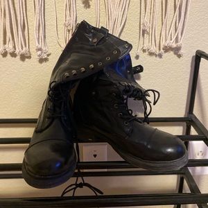 Black combat boots
